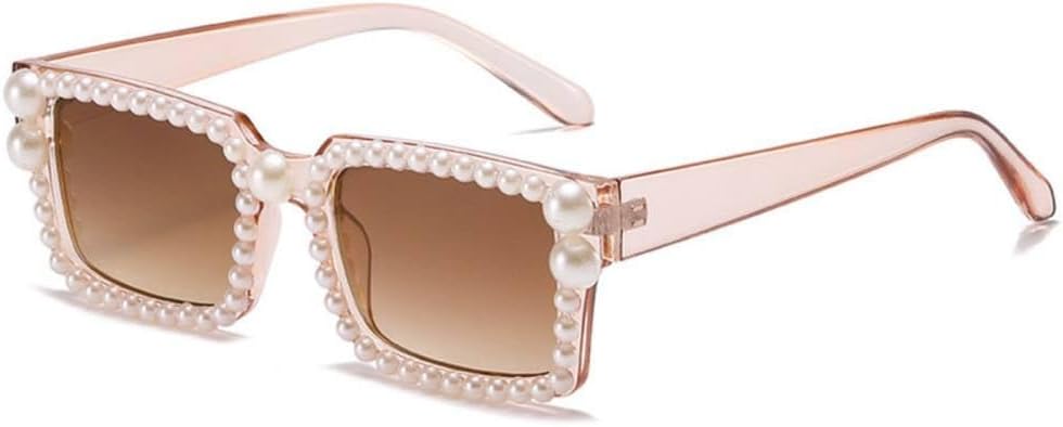 

Солнцезащитные очки 2027 года: прямоугольные, с блестящими стразами и жемчугом, для женщин, в стиле панк, квадратные, для мужчин, с защитой от УФ-излучения UV400 MTZJH, Champagne