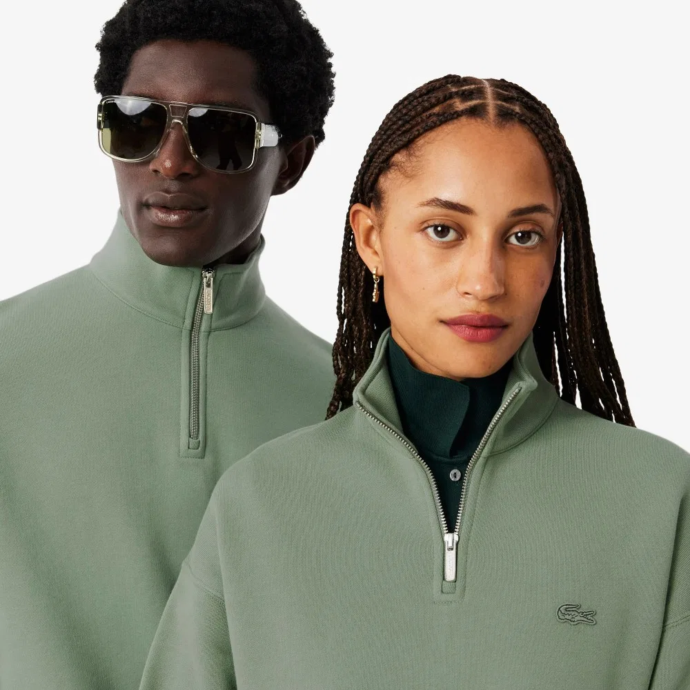 Мужской свободный пуловер на молнии из 100% хлопка от Lacoste — фото 2