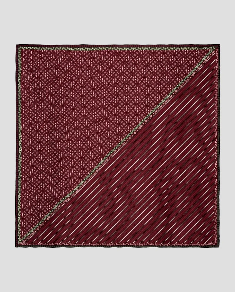 

Женский шелковый платок с геометрическим узором Roberto Verino, гранатовый