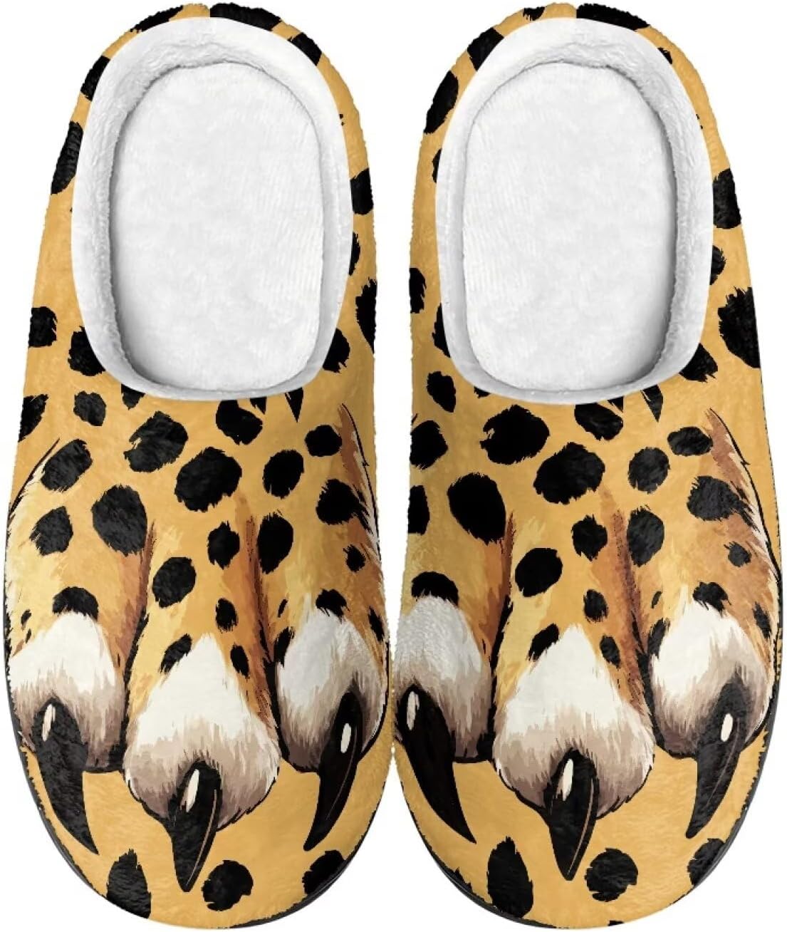 

Мужские и женские нескользящие тапочки, теплые мягкие уютные тапочки из фланели, домашняя обувь для спальни и улицы, размеры 2-12 Zcfygdx, Creative Leopard Palm Print