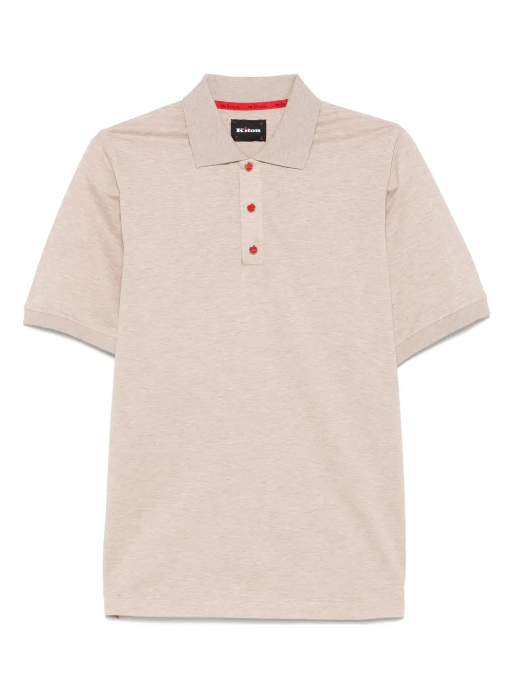 

Меланжевая рубашка поло Kiton, нейтральный
