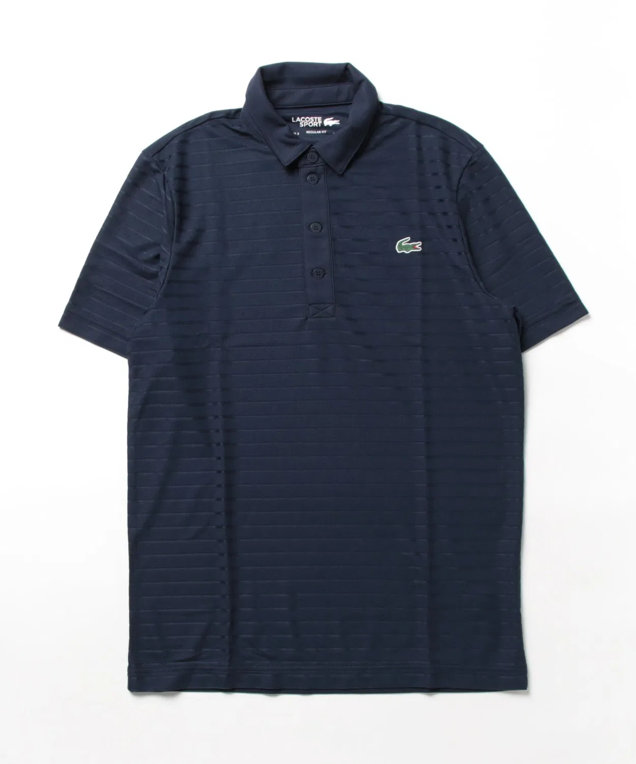 Поло Lacoste из полиэстера с жаккардовым узором, темно-синее