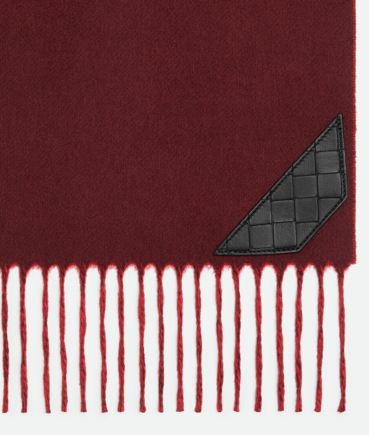 Bi-color cashmere scarf BOTTEGA VENETA, красный/бордовый — фото 3