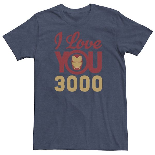 

Футболка с логотипом шлема Iron Man I Love You 3000 Big & Tall Marvel