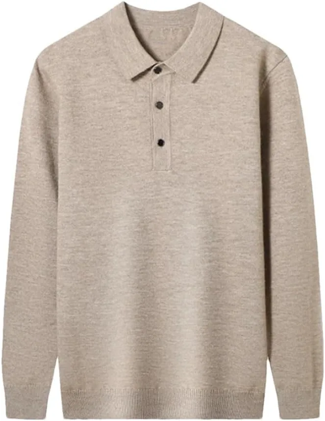 

Мужской пуловер из тонкой шерсти с лацканом