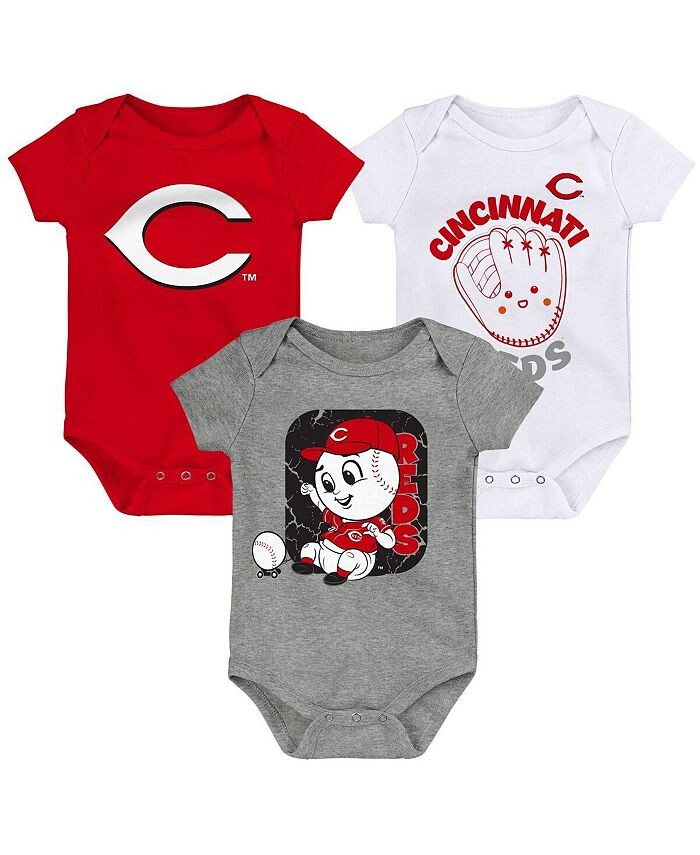 

Набор из трех сменных боди Cincinnati Reds для мальчиков и девочек красного, белого и серого цвета с меланжевым отливом Outerstuff, мультиколор, Красный, Набор из трех сменных боди Cincinnati Reds для мальчиков и девочек красного, белого и серого цвета с 