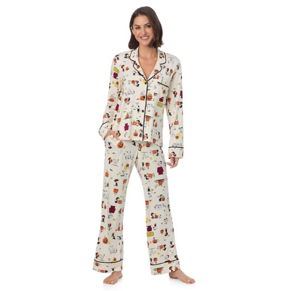 

Женский пижамный комплект с длинным рукавом и V-образным вырезом Peanuts Halloween Beauty Sleep Social, цвет peanuts spooky season