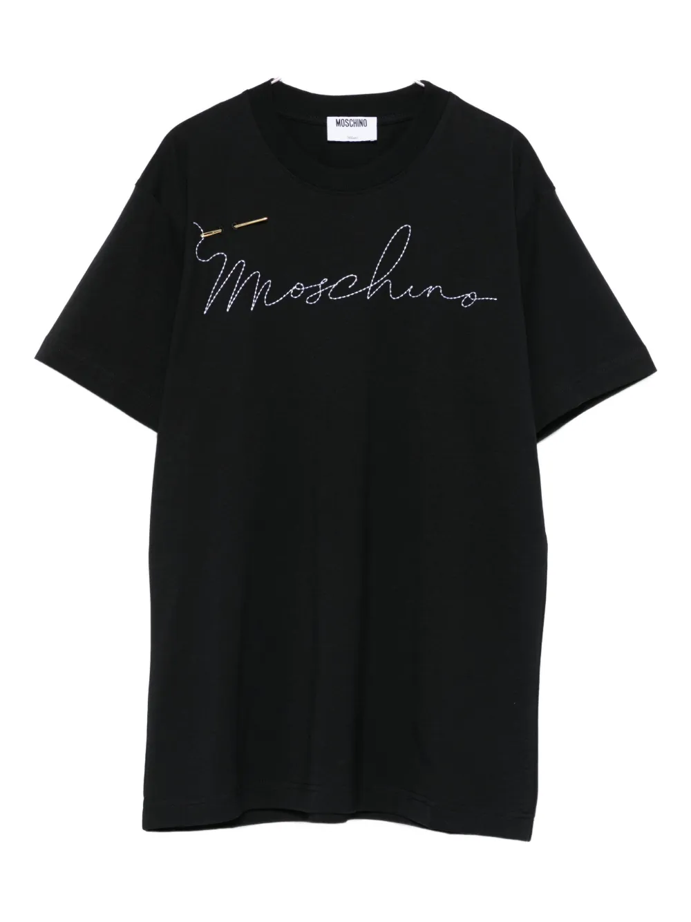 

Вышитая футболка Moschino, черный