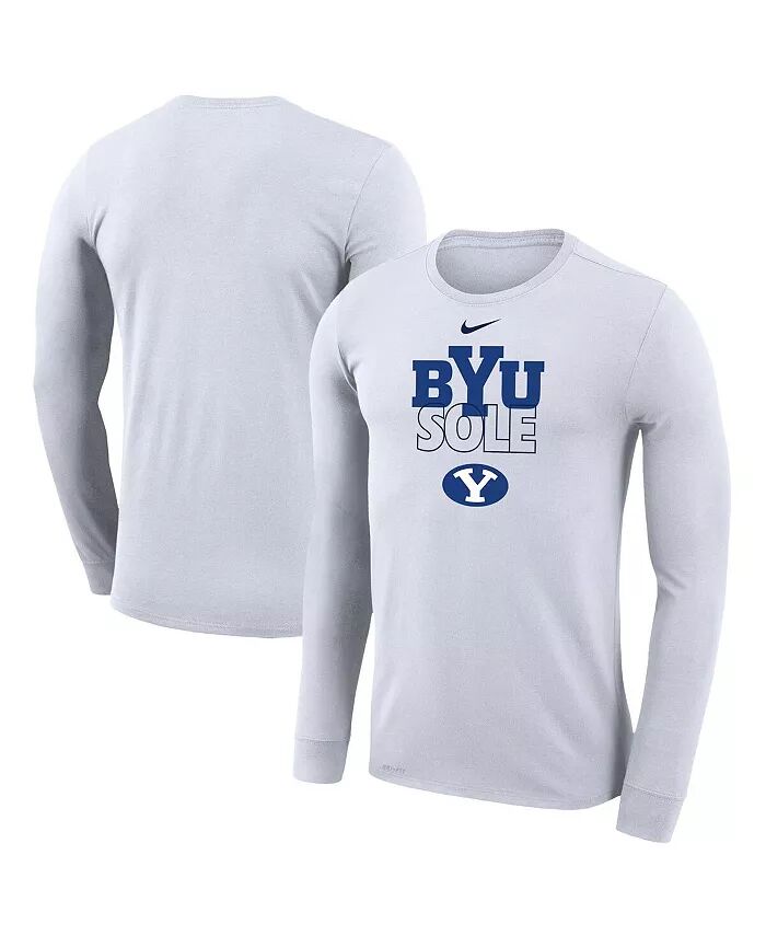 

Мужская белая футболка с длинным рукавом BYU Cougars On Court Bench Nike