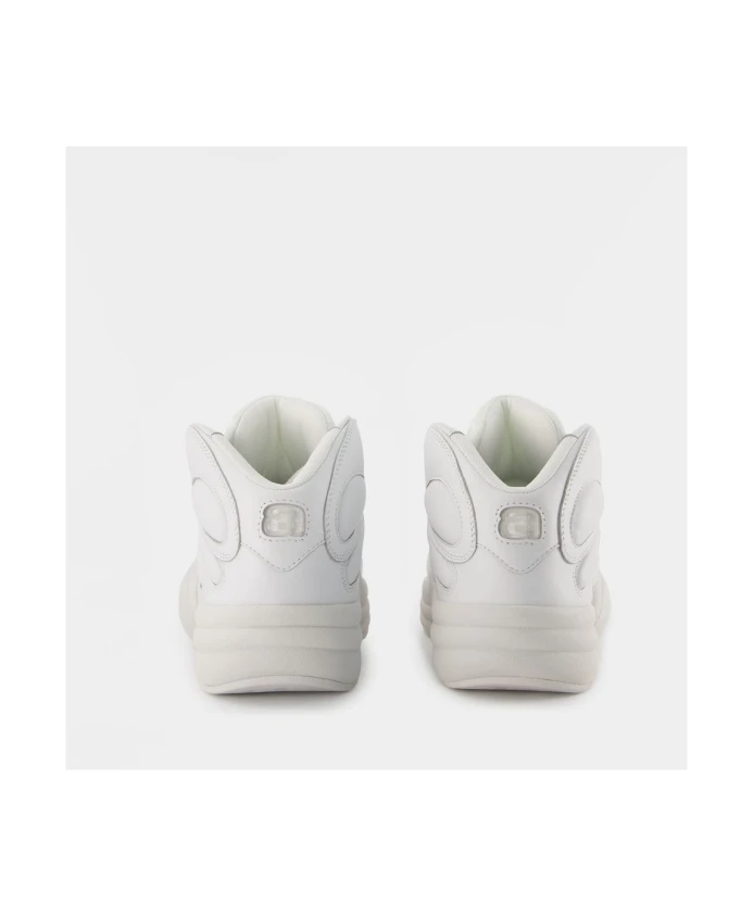 Кожаные кроссовки кольца замша телячья кожа Alexander Wang, белый — фото 3