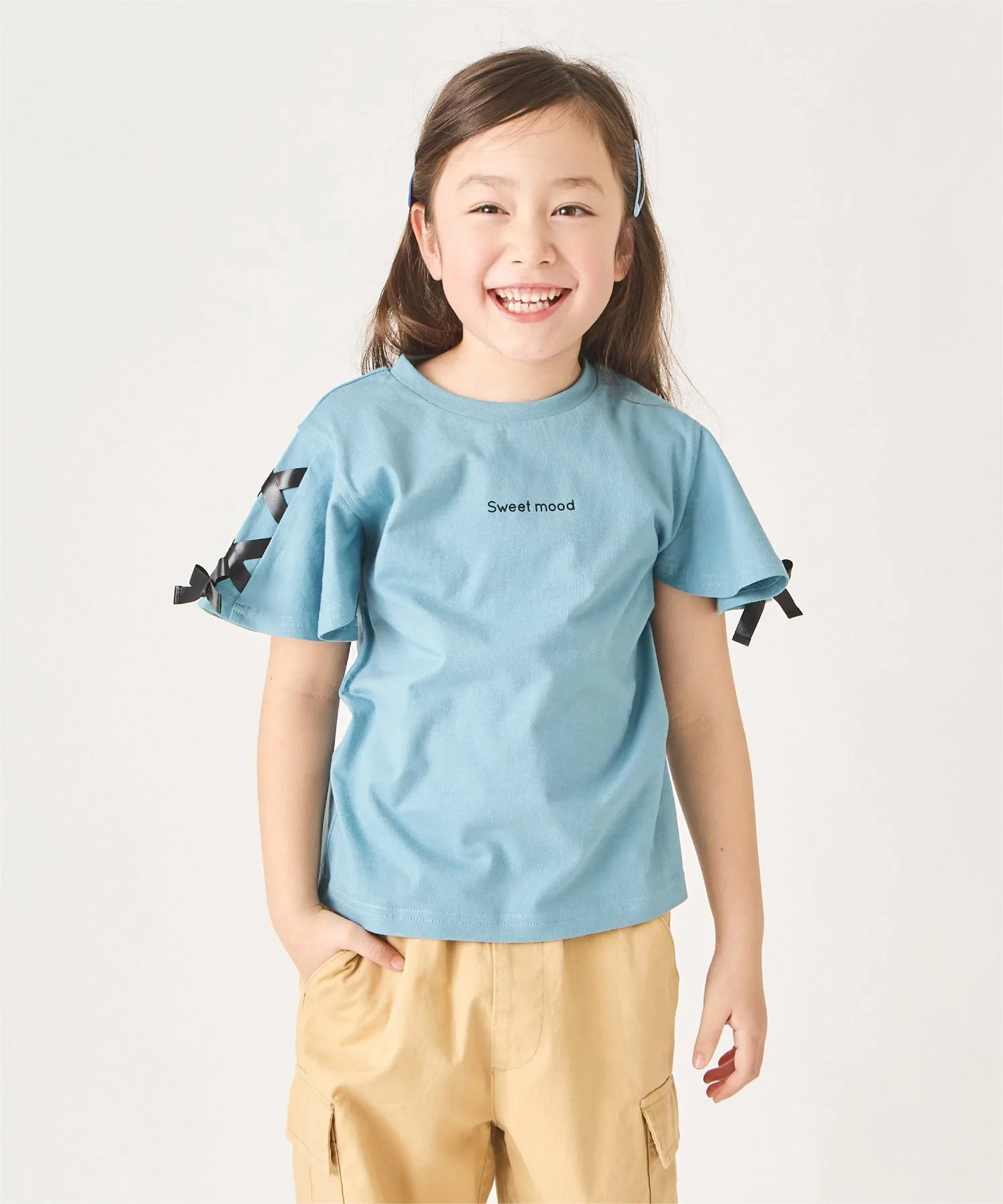 Футболка с наплечным бантом Ever Closet, цвет Blue-Green
