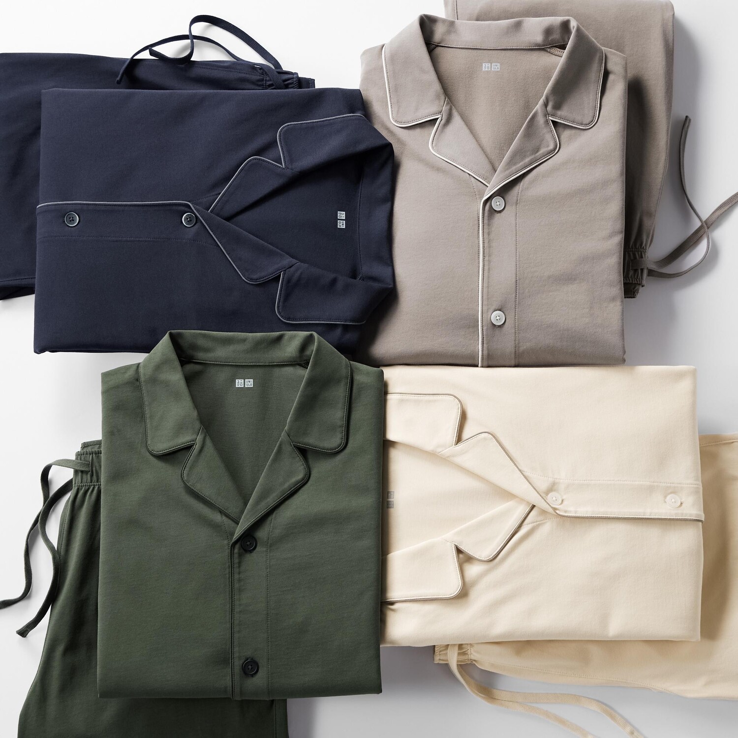Пижама UNIQLO AIRism с длинным рукавом, 57 темно-зеленый — фото 2