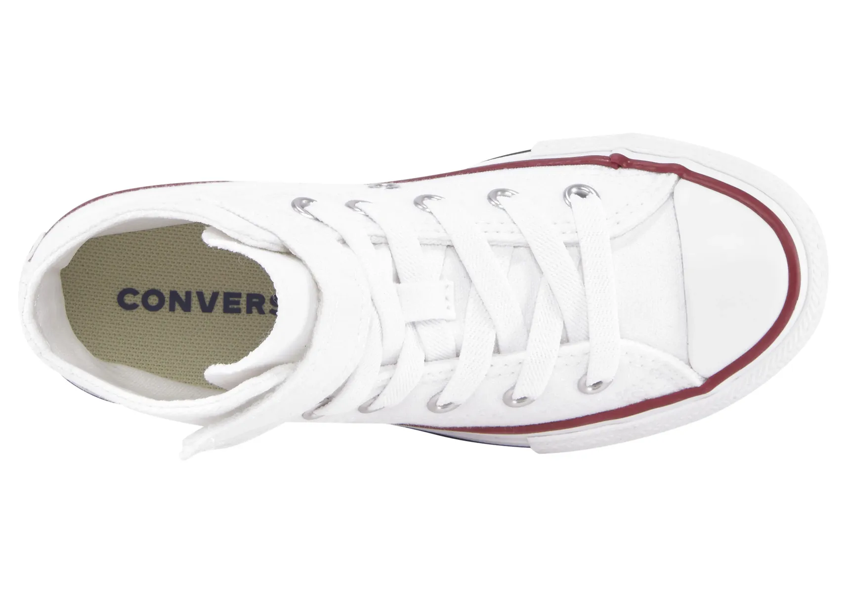 Кроссовки Converse "CHUCK TAYLOR ALL STAR 1V EASY-ON Hi" с застежкой-липучкой детские, белый — фото 4