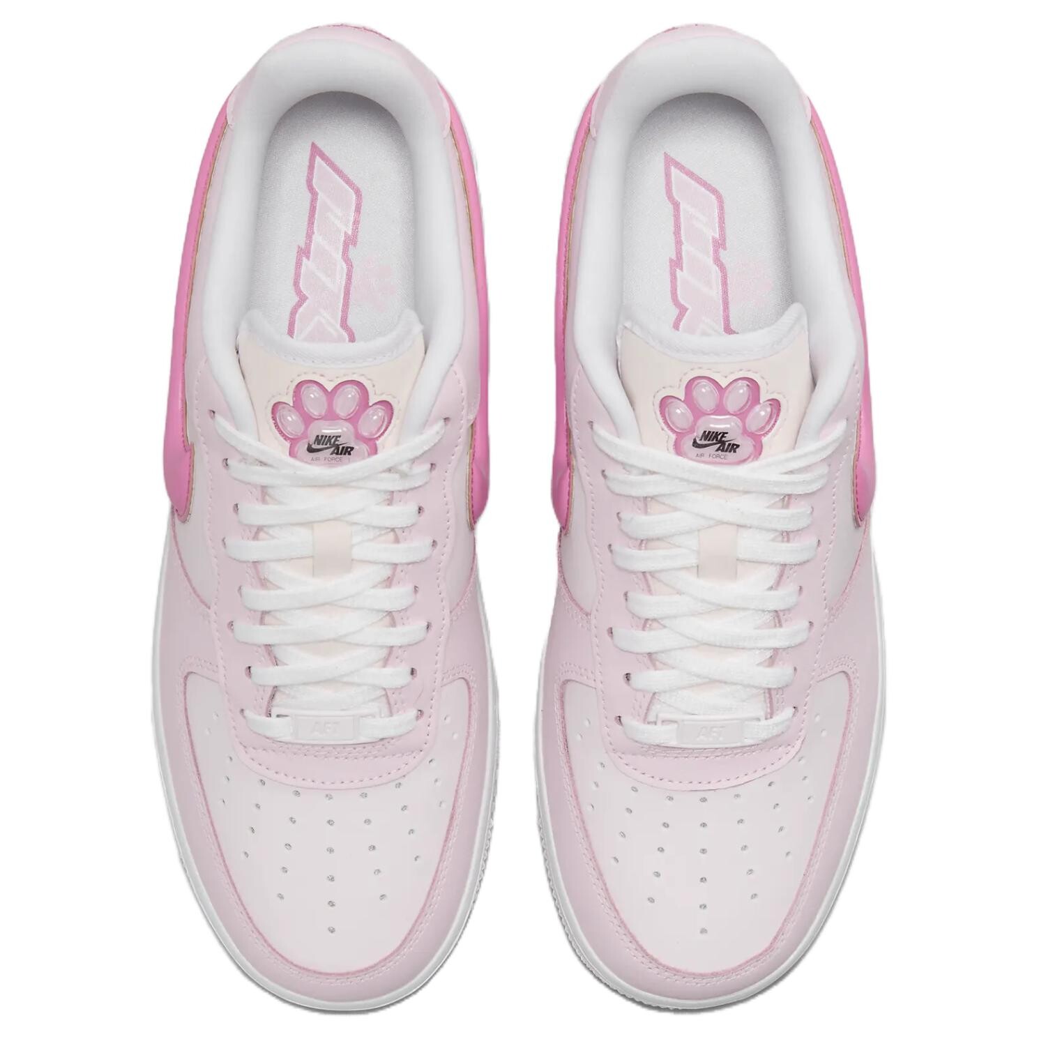 Кроссовки Air Force 1 '07 LX Pearl Pink Paw Print (женские), белые/розовые — фото 4