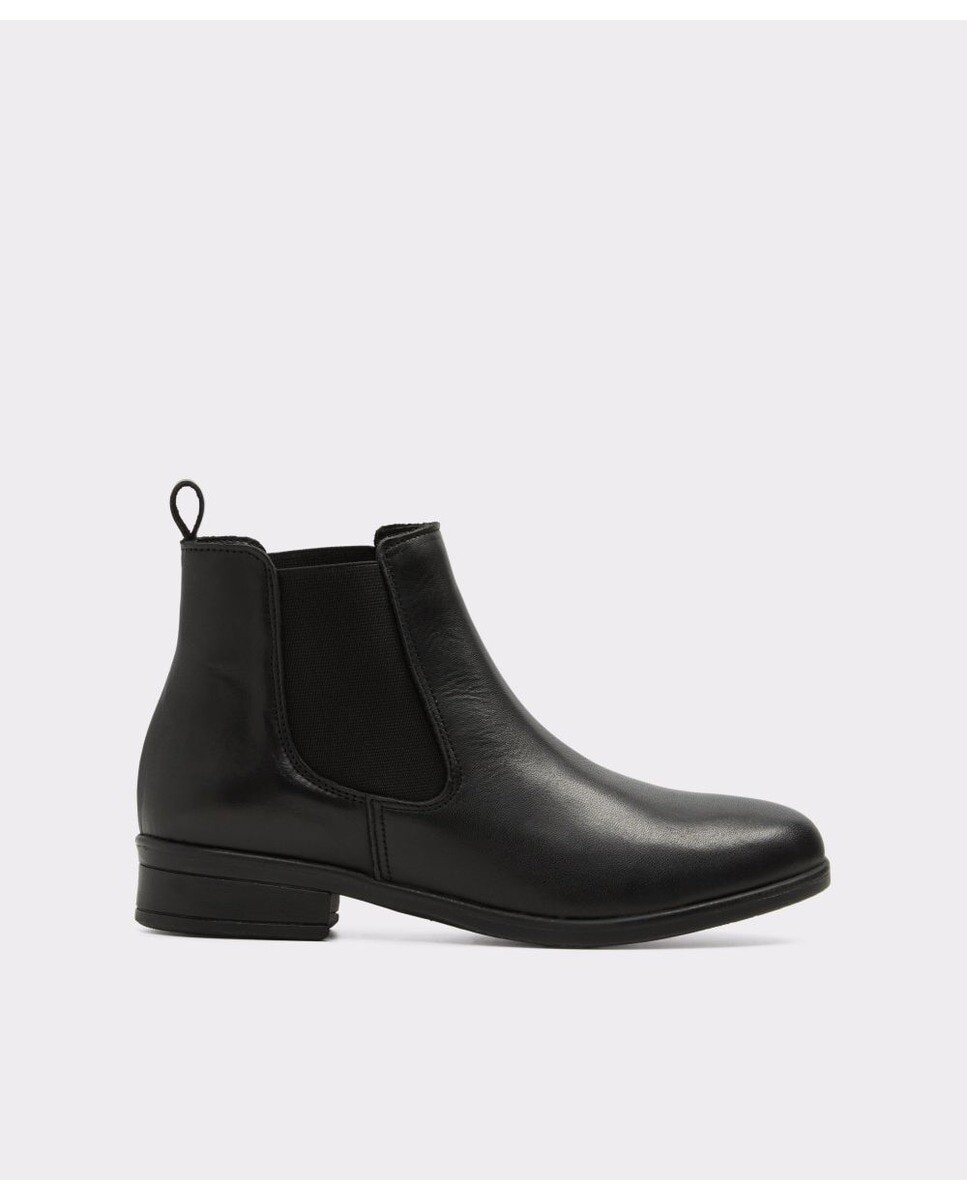 

Женские кожаные ботильоны черного цвета с круглым носком Aldo, черный