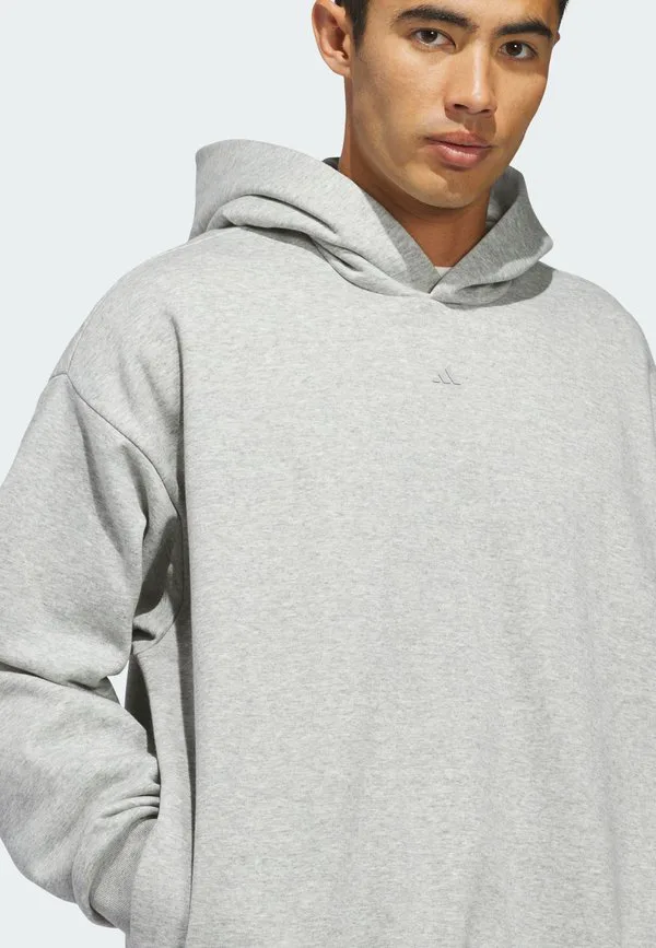 Флисовая толстовка с капюшоном для баскетбола Adidas Performance, Medium Grey Heather — фото 3