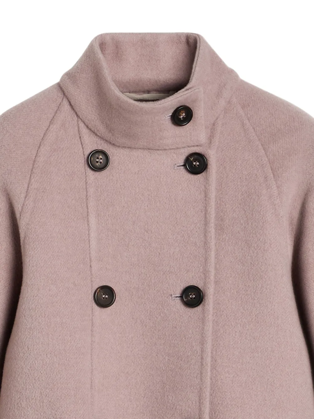 Шерстяное двубортное пальто Brunello Cucinelli Kids, розовый — фото 4