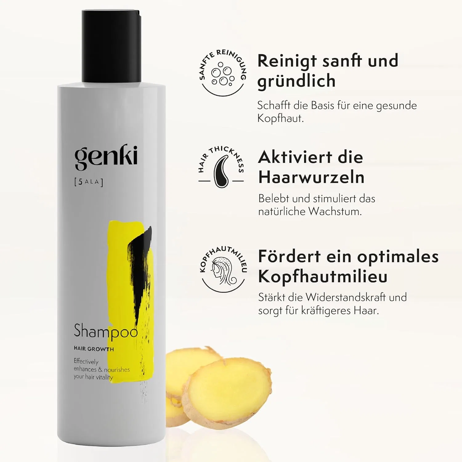 Шампунь для роста волос с 5-ALA и кофеином Genki Haircare — фото 2