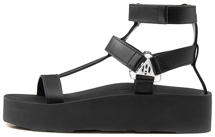 Сандалии женские Hermes на платформе, черный