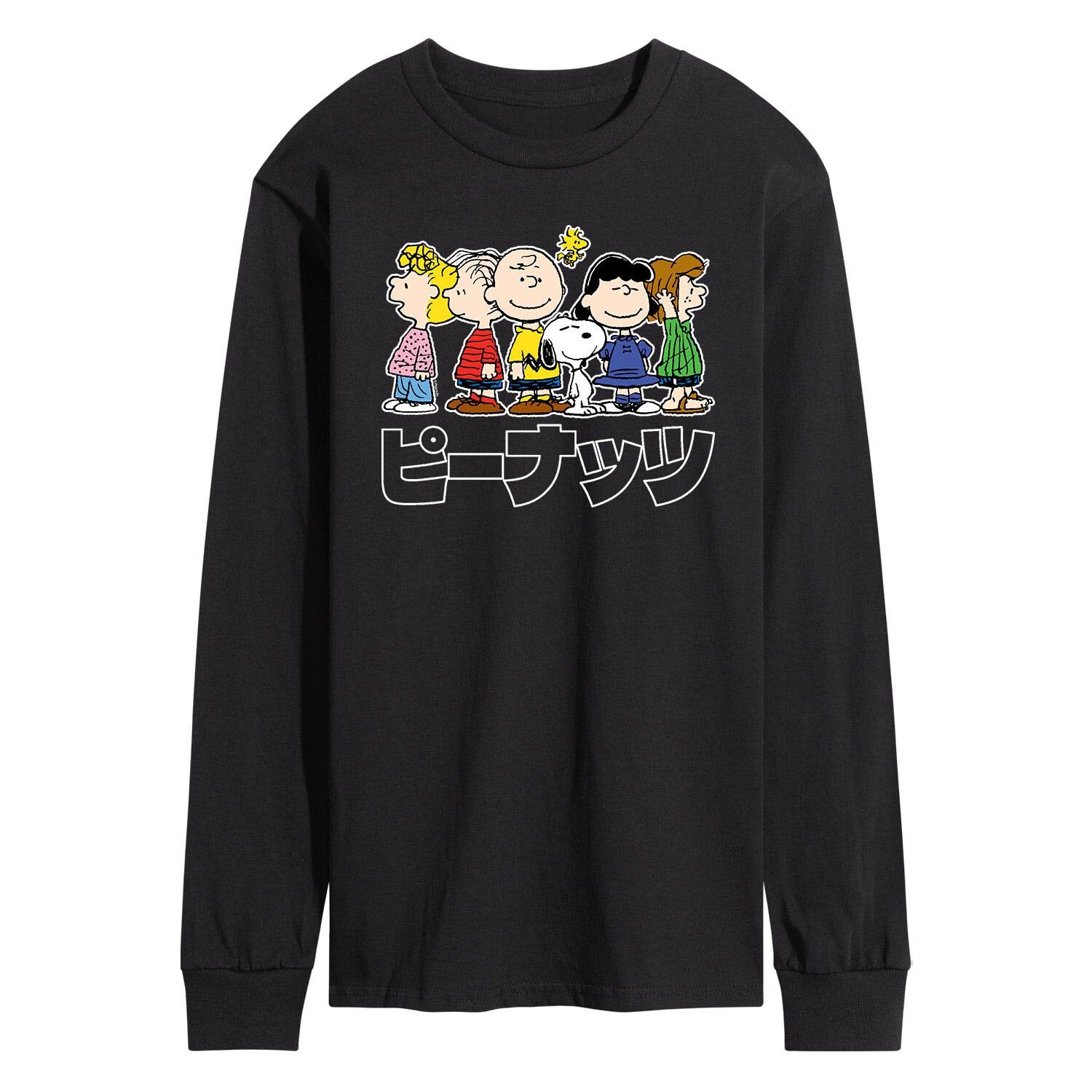 

Мужская футболка с длинными рукавами Peanuts Kanji Group Licensed Character