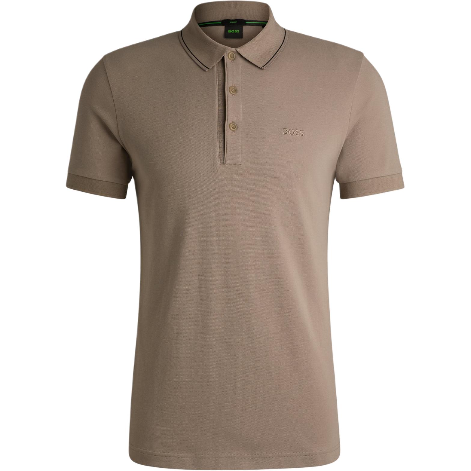 

Polo с вышитым логотипом Boss HUGO BOSS, светло коричневый