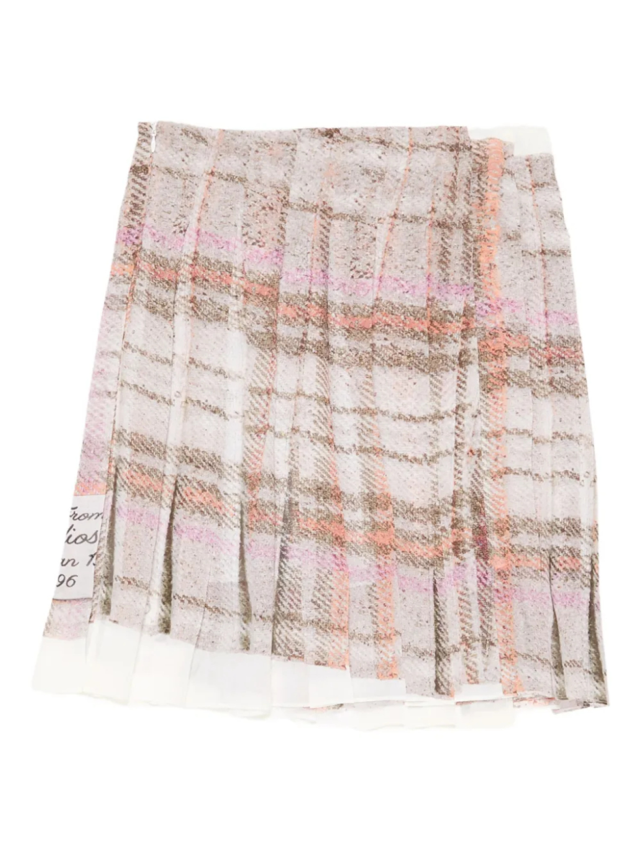 

Acne Studios клетчатая юбка мини со складками, розовый