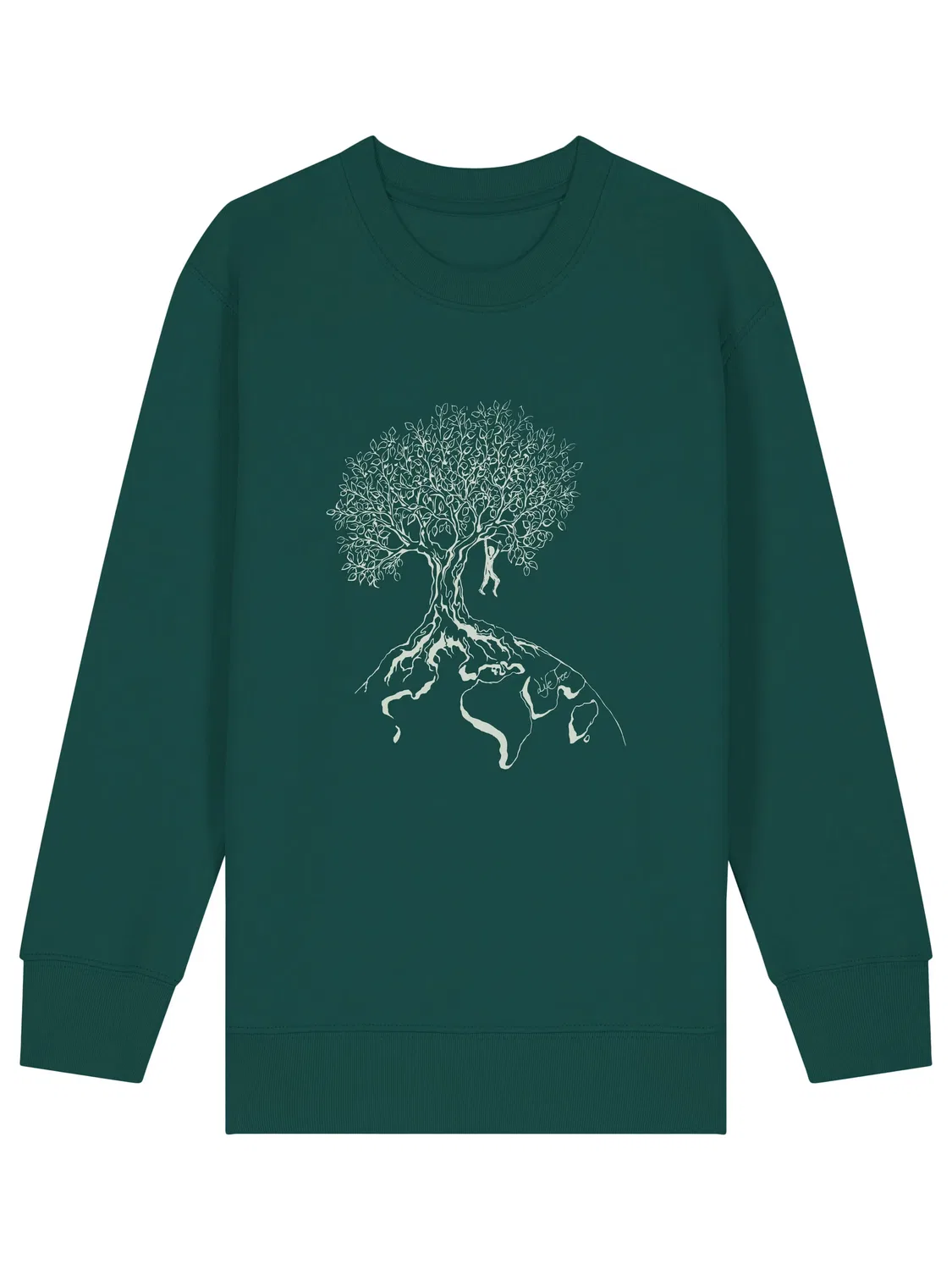 Толстовка 'Organic Fairwear Sweater Kids Unisex Hanging On' (Органический свитер Fairwear для детей унисекс, с надписью 'Hanging On') Life-Tree, Green