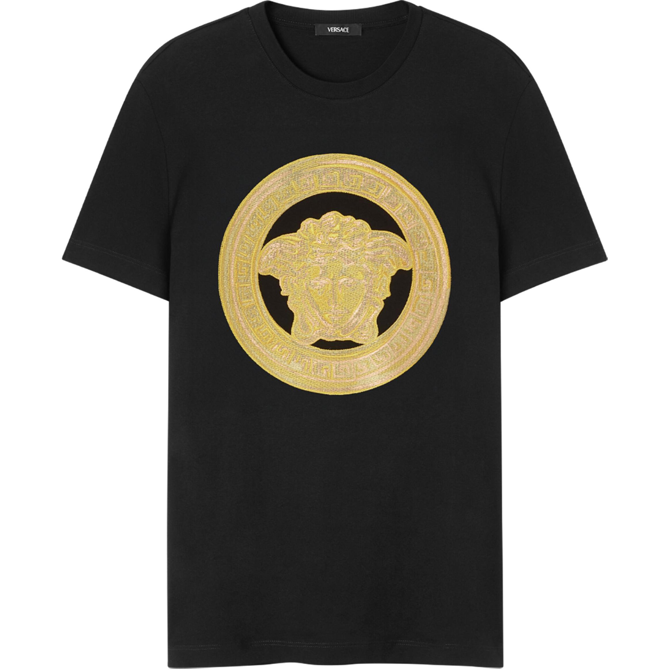 Футболка с вышивкой Medusa VERSACE, черный — фото 3