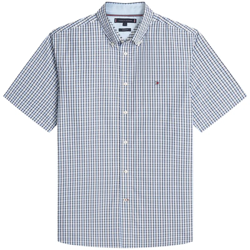 Рубашка мужская с отложным воротником Tommy Hilfiger, Red White Blue Plaid 0KP — фото 3