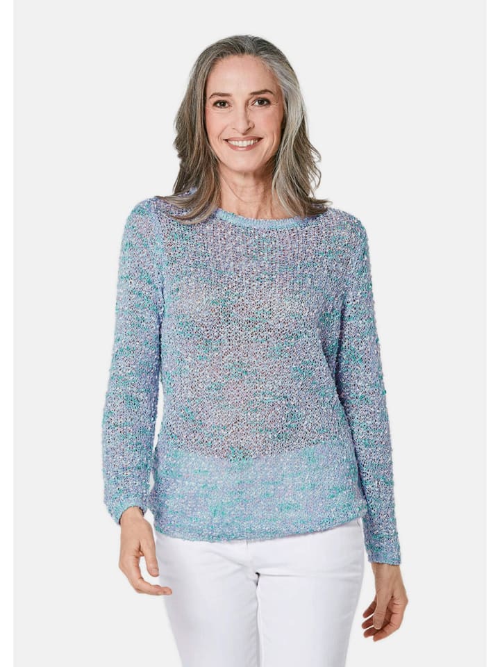 

GOLDNER Короткий размер: Пуловер. Эффектный пуловер из ленточной пряжи светло-голубого цвета