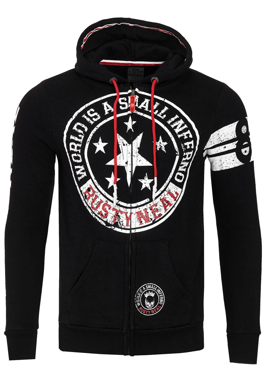 

Толстовка с капюшоном на молнии Rusty Neal Zip-Up Hoodie, черный