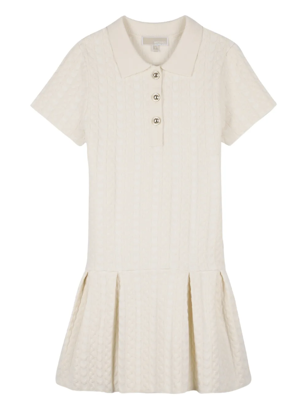 

Платье фактурной вязки с плиссировкой Michael Kors Kids, бежевый