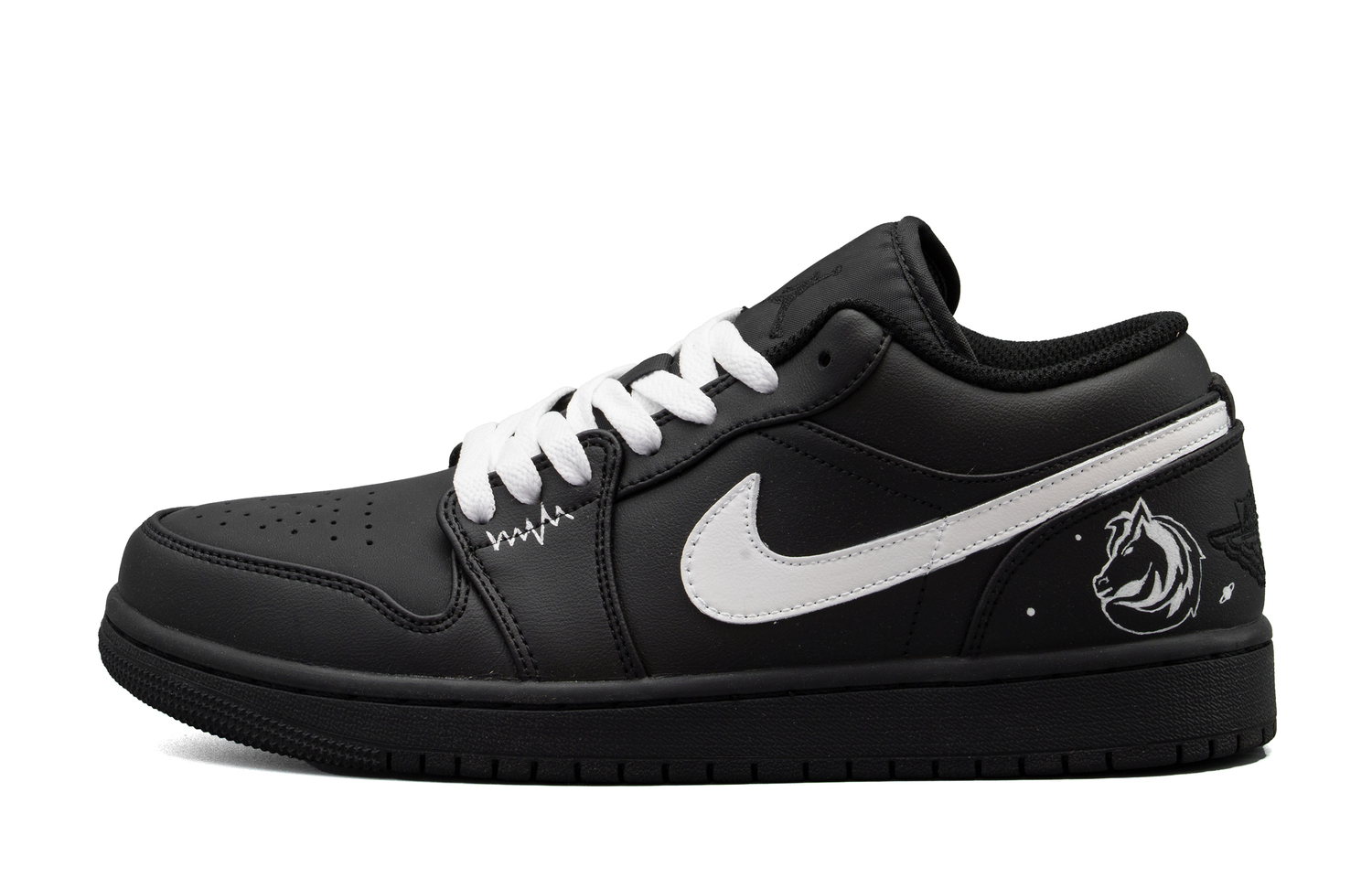Jordan Air 1 Cushioning, износостойкие низкие кеды Vintage Basketball Shoes Unisex черные белые — фото 3