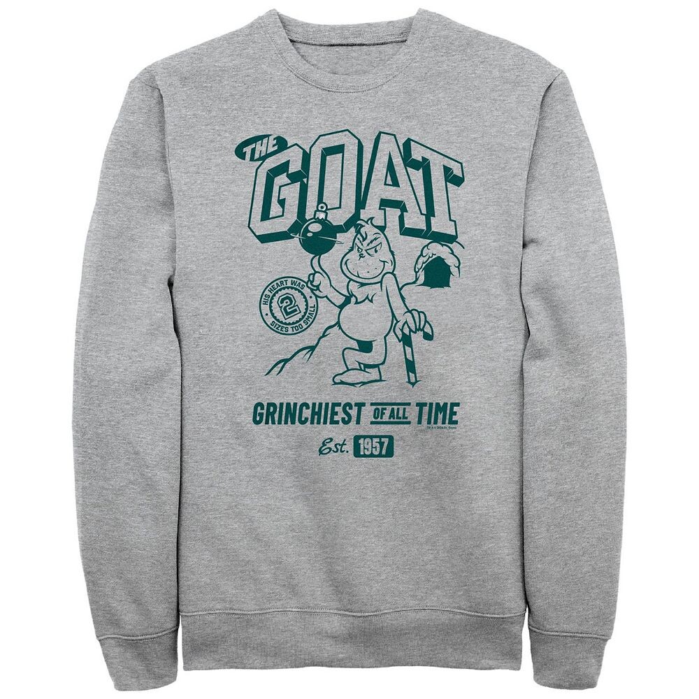 

Флис с рисунком Big & Tall Dr. Seuss Grinch The Goat Licensed Character, цвет Athletic Heather