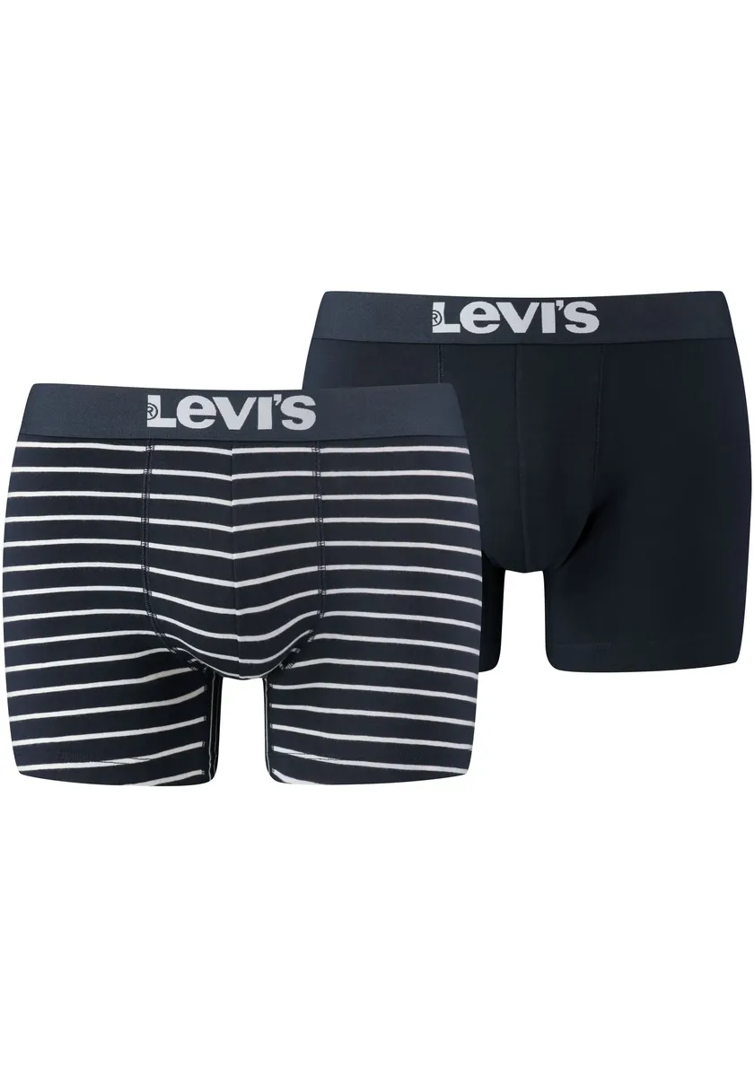 

Боксеры Levi's (2 шт. в упаковке), с широким поясом с логотипом, цвет морской волны