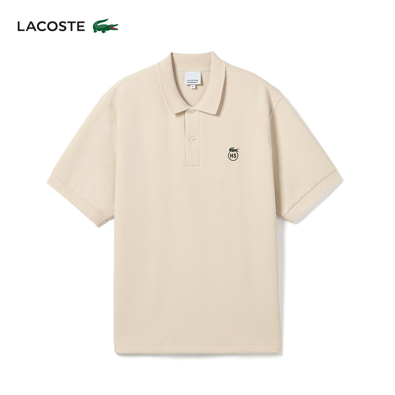 

Рубашка-поло Lacoste с короткими рукавами, бежевый