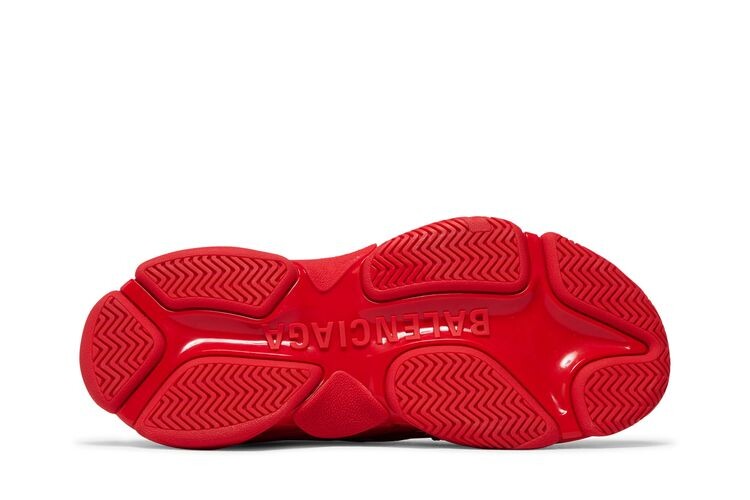 Кроссовки Balenciaga Triple S Sneaker Allover Logo - Tomato Red, красный — фото 4