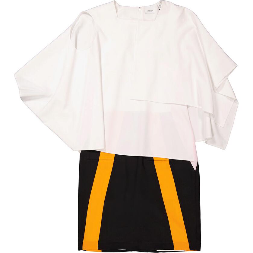 Платье Burberry, женское, белый, короткие рукава