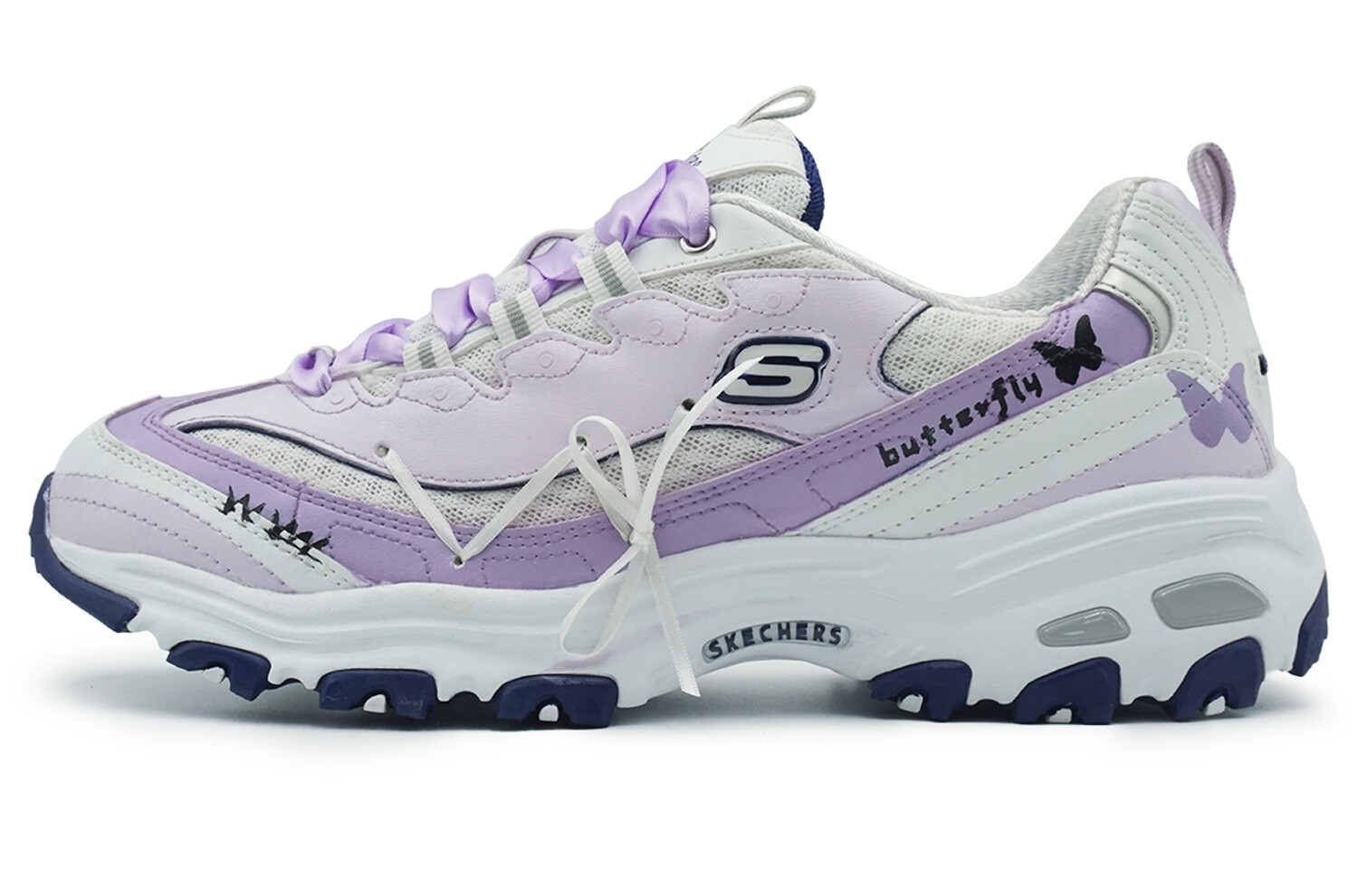 

Кроссовки Skechers D"Lites 1.0 Chunky Sneakers Women's Low-top Purple/white, светло-фиолетовый