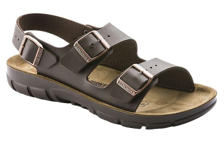 Женские пляжные сандалии Birkenstock коричневые узкие — фото 3