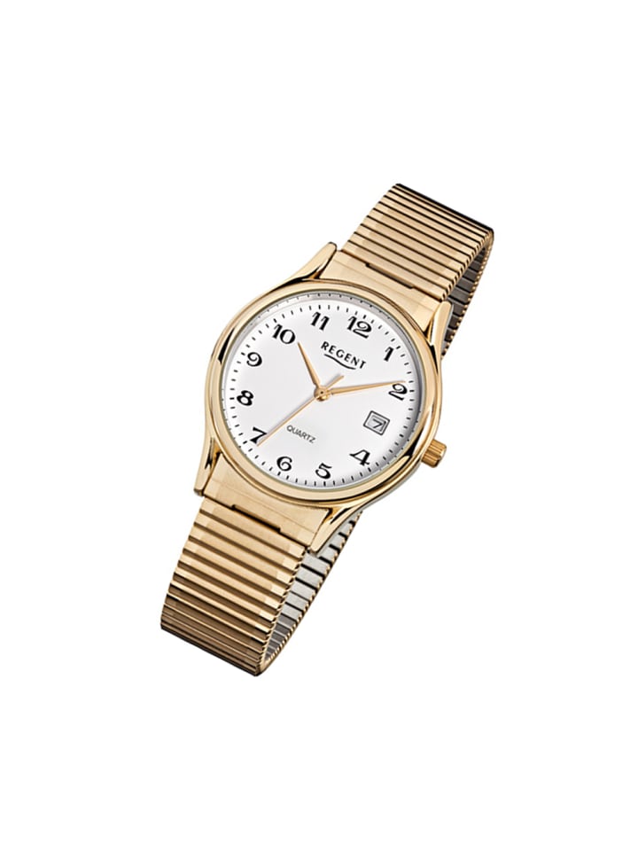 

Аналоговые наручные часы Regent с браслетом, золотистый цвет, средний размер (примерно 36 мм)