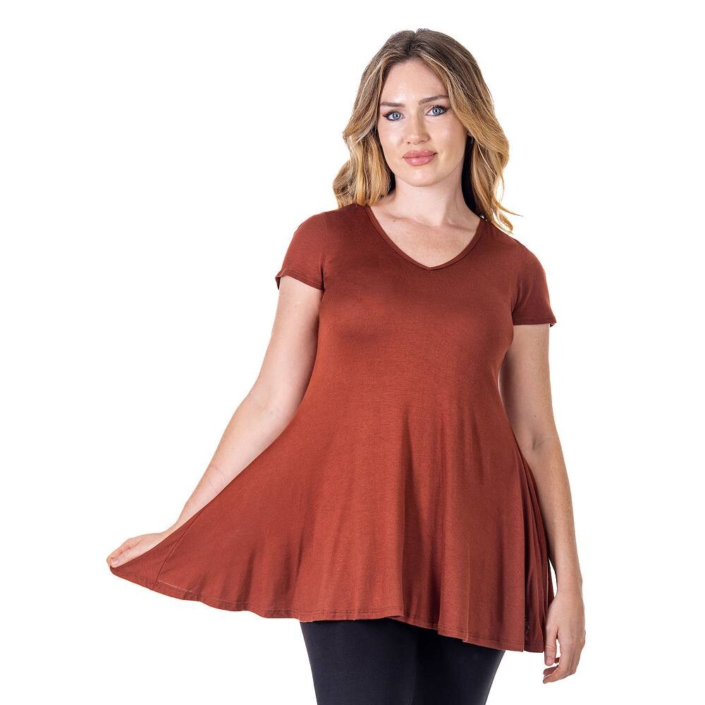 

Женская туника свободного кроя 24Seven Comfort Apparel с V-образным вырезом, коричневый