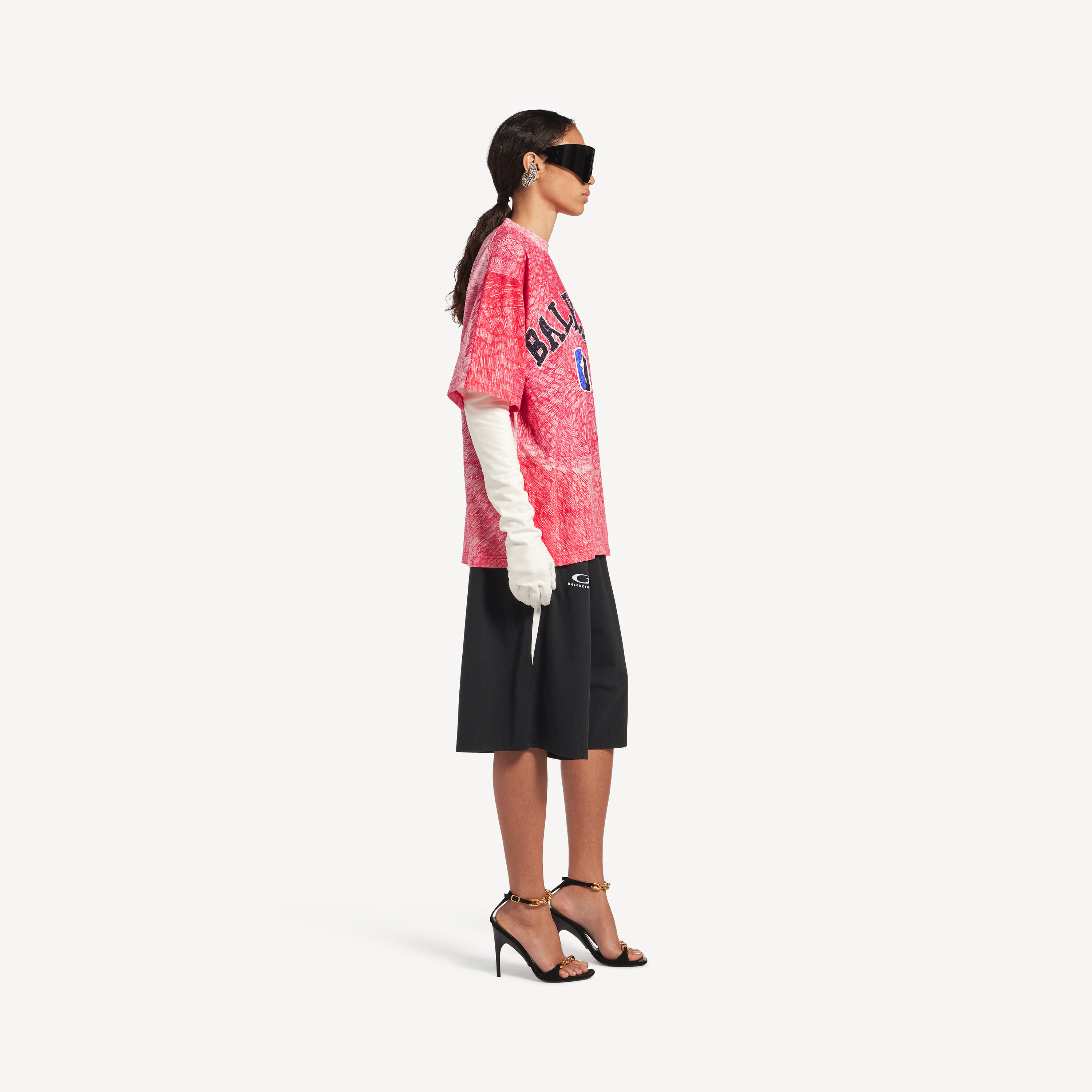 Футболка Balenciaga NBA Collaboration Oversized, красный — фото 4