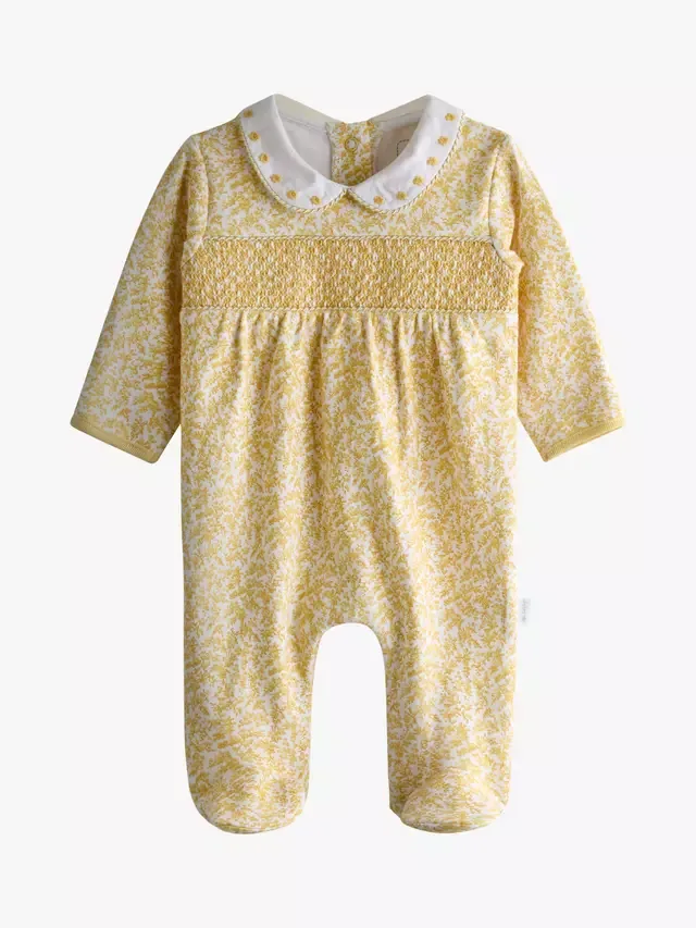 Детский комбинезончик для сна с вышивкой, желтый JoJo Maman Bébé