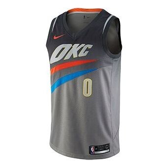 

Футболка nba oklahoma city thunder russell westbrook city swingman джерси Nike, серый