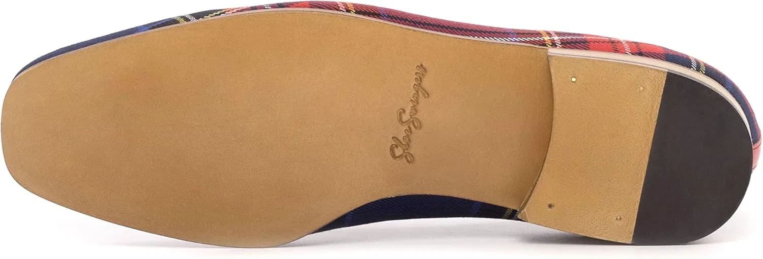 Лоферы slip-on с принтом в клетку, красный и синий ShoeSwingers — фото 3