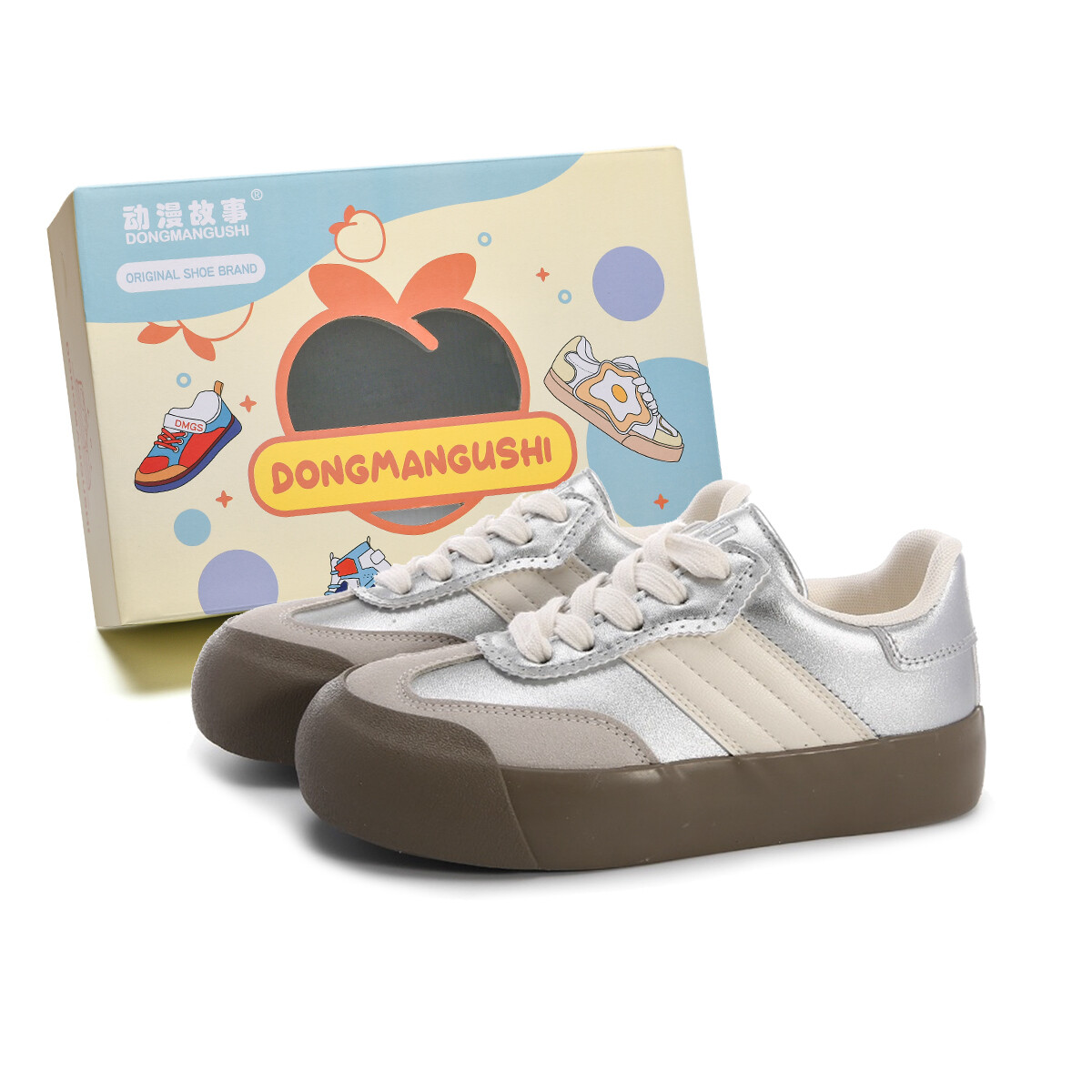 

Туфли женские повседневные Women's Casual Shoes Women's Anime Story, серебряный