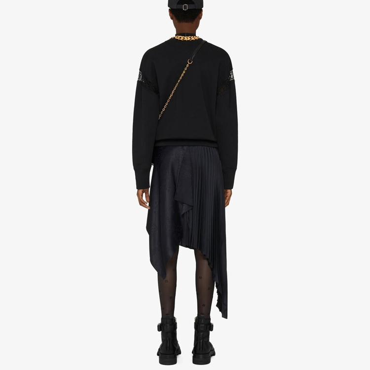 Футболка Givenchy 'Black' с кружевными деталями — фото 4