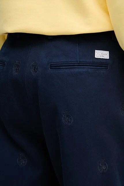 Штаны из натуральной ткани Relaxed Fit Tommy Hilfiger, синий — фото 4