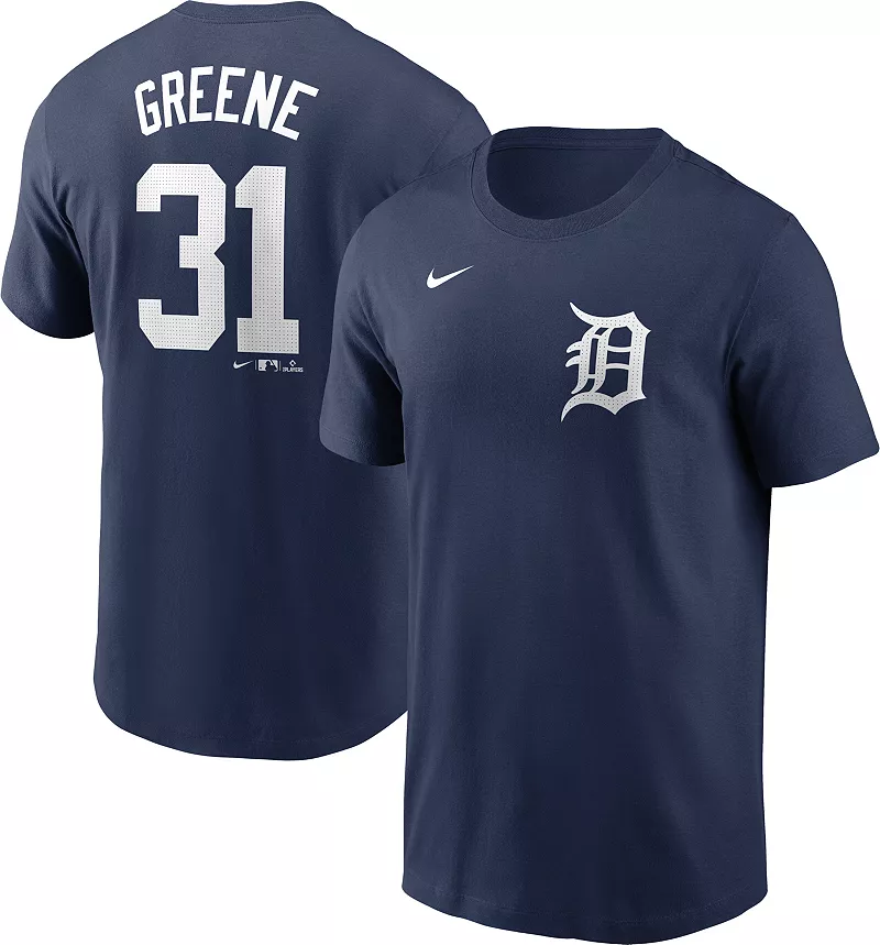 

Мужская темно-синяя футболка Nike Detroit Tigers Riley Greene #31
